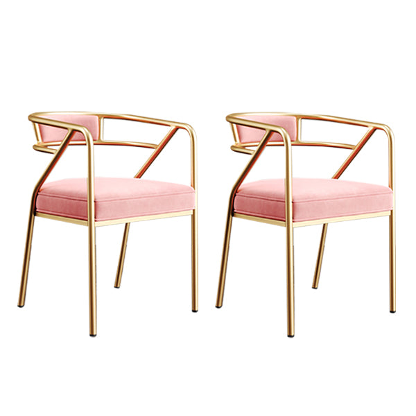 Glam Style Indoor Arm Chair Open Back 21.65" Wide Dining Chair