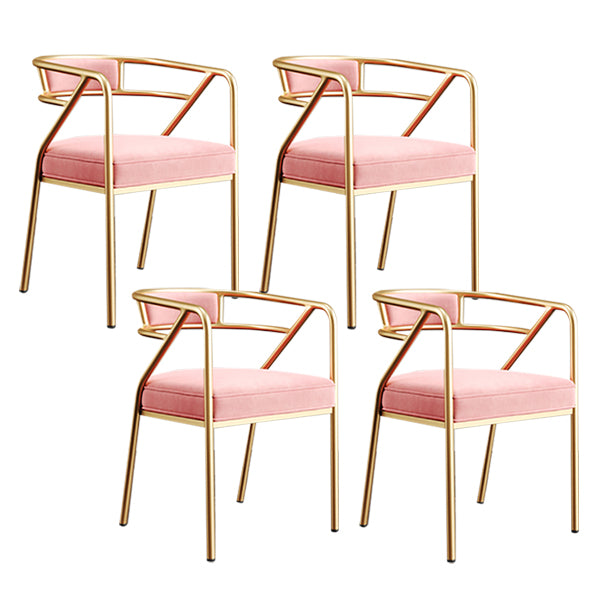 Glam Style Indoor Arm Chair Open Back 21.65" Wide Dining Chair