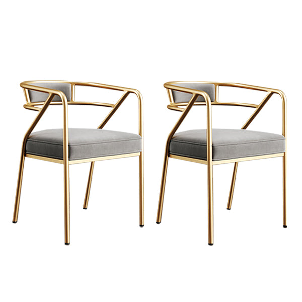 Glam Style Indoor Arm Chair Open Back 21.65" Wide Dining Chair