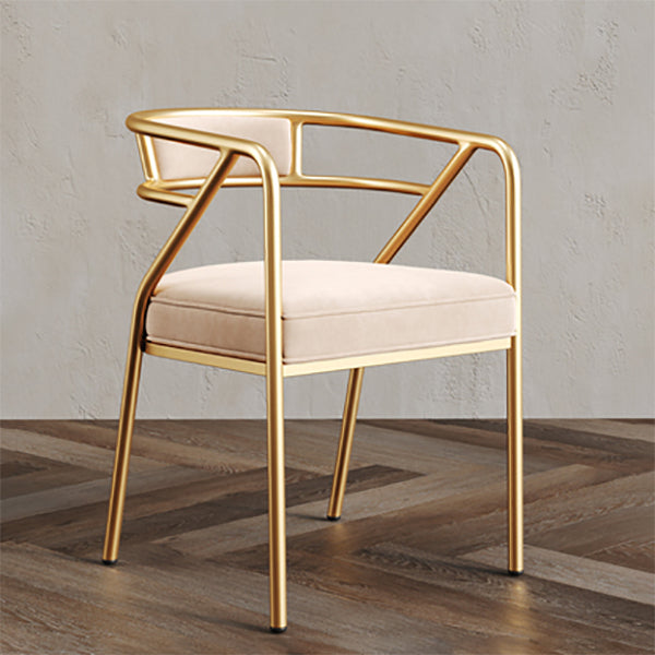 Glam Style Indoor Arm Chair Open Back 21.65" Wide Dining Chair
