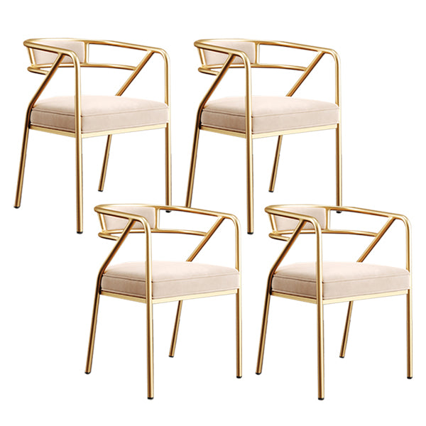 Glam Style Indoor Arm Chair Open Back 21.65" Wide Dining Chair