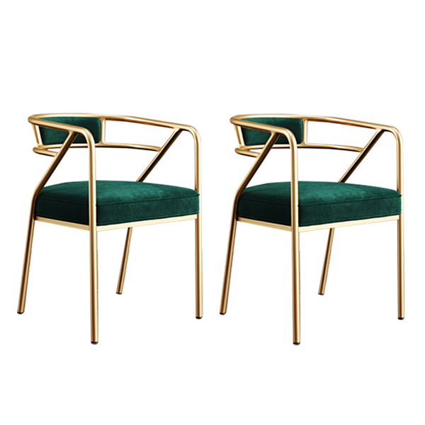 Glam Style Indoor Arm Chair Open Back 21.65" Wide Dining Chair