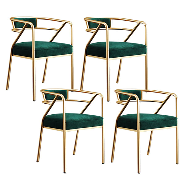 Glam Style Indoor Arm Chair Open Back 21.65" Wide Dining Chair