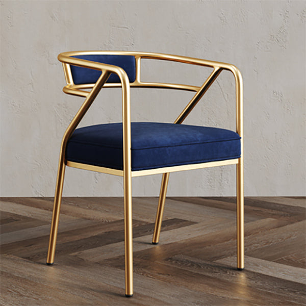 Glam Style Indoor Arm Chair Open Back 21.65" Wide Dining Chair