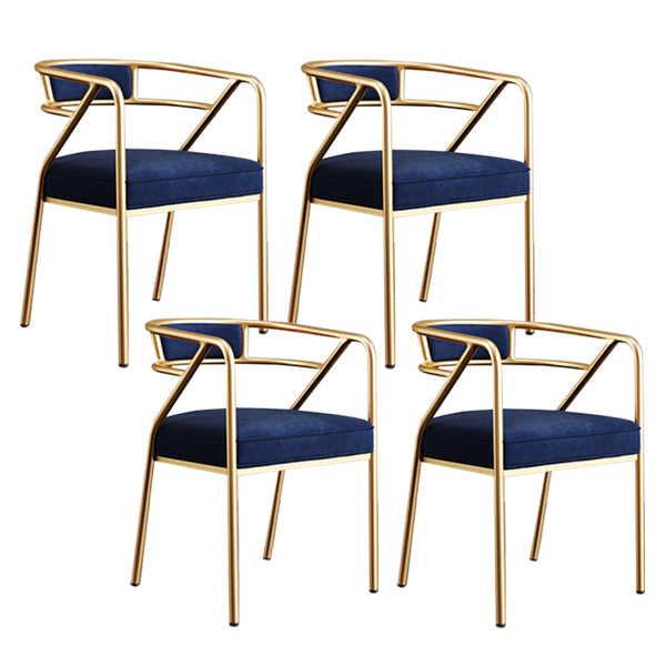 Glam Style Indoor Arm Chair Open Back 21.65" Wide Dining Chair