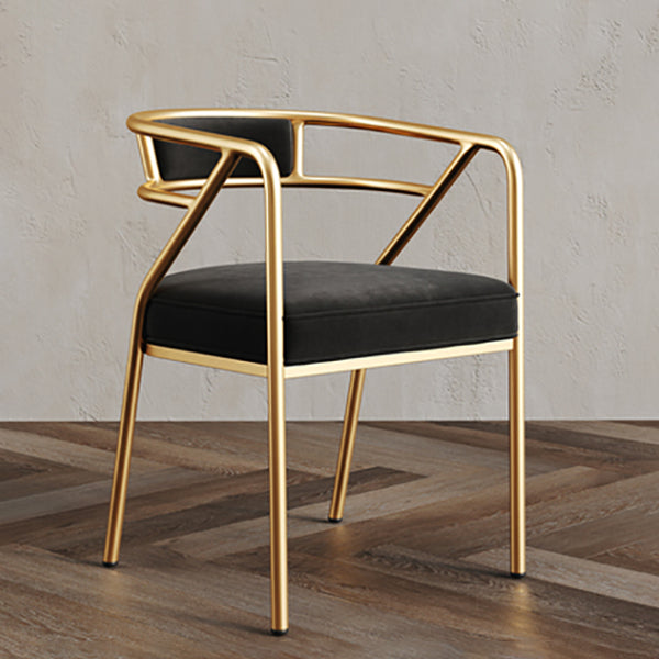 Glam Style Indoor Arm Chair Open Back 21.65" Wide Dining Chair