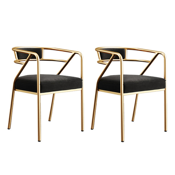 Glam Style Indoor Arm Chair Open Back 21.65" Wide Dining Chair
