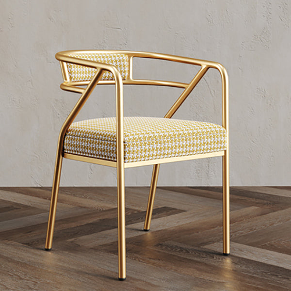 Glam Style Indoor Arm Chair Open Back 21.65" Wide Dining Chair
