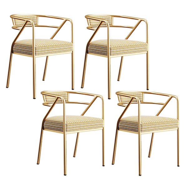 Glam Style Indoor Arm Chair Open Back 21.65" Wide Dining Chair