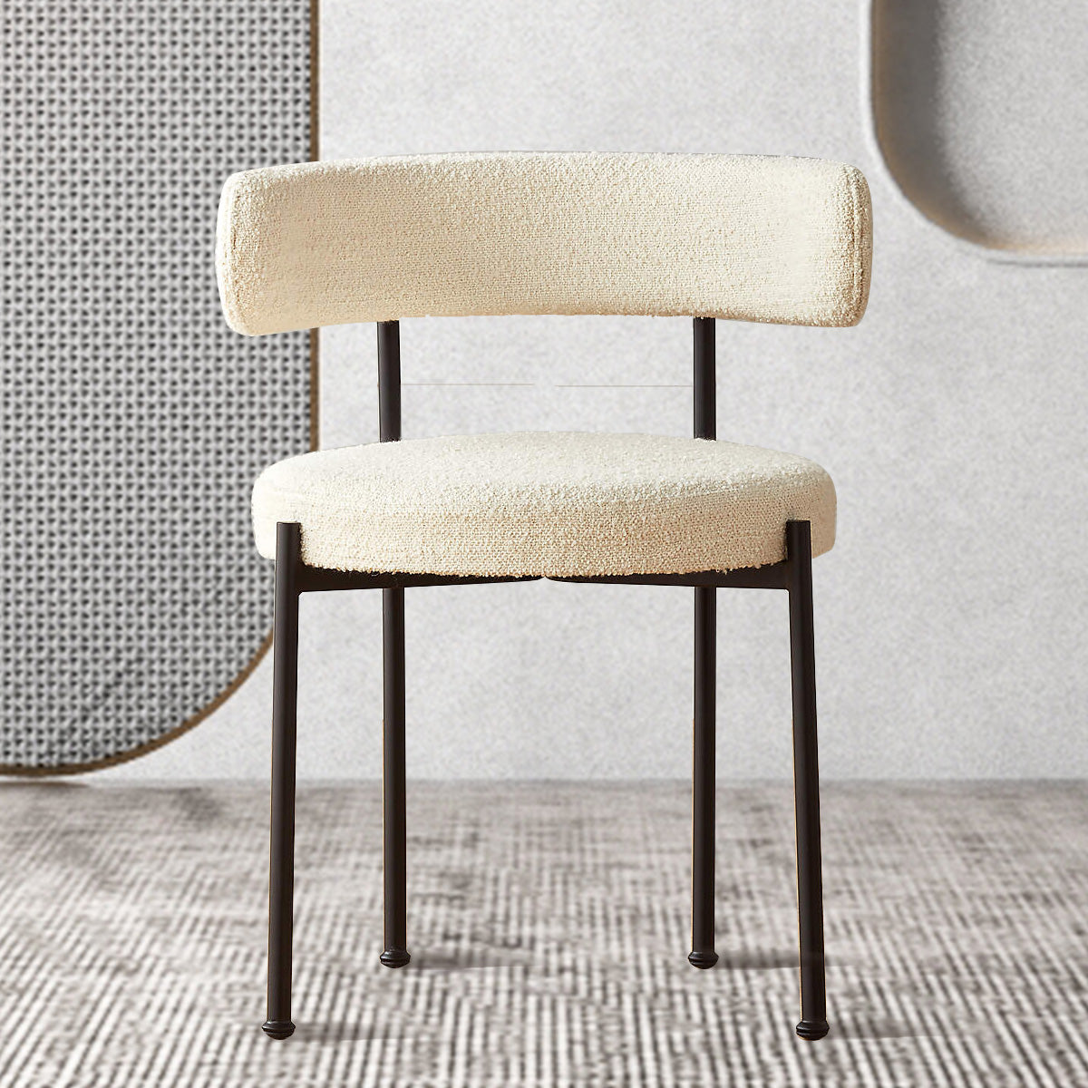 Modern Style Upholstered Side Chair Open Back Dining Chair for Dining Room