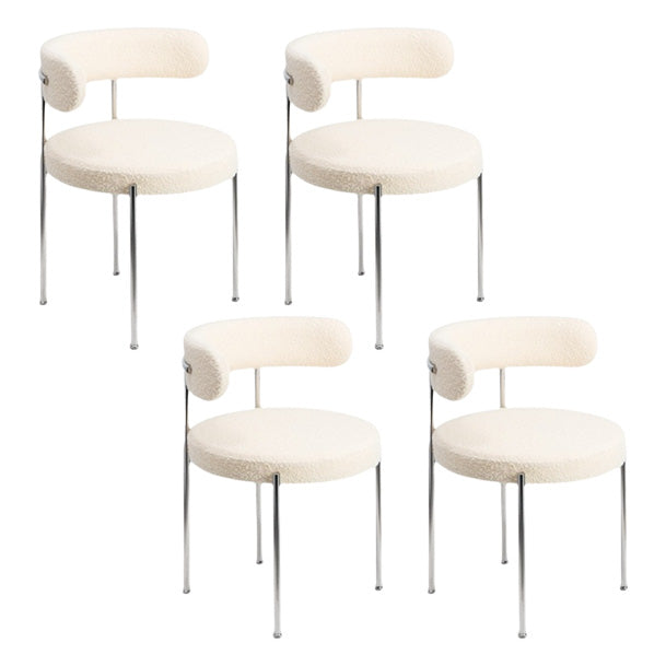 Modern Style Upholstered Side Chair Open Back Dining Chair for Dining Room