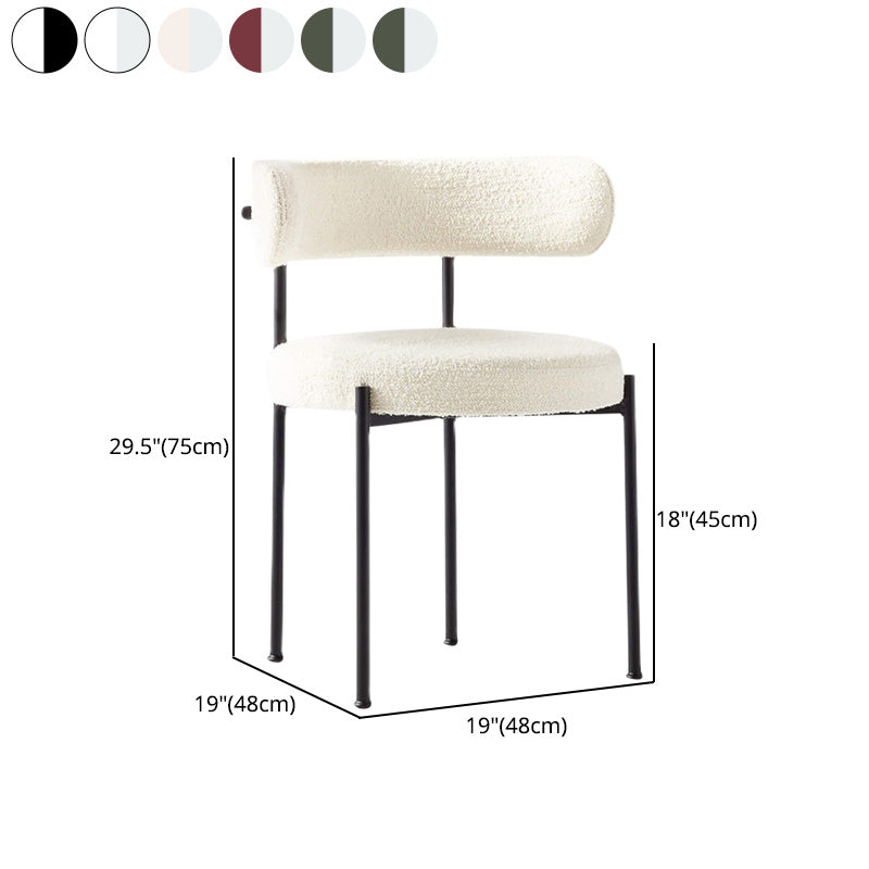 Modern Style Upholstered Side Chair Open Back Dining Chair for Dining Room