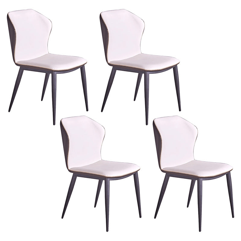 Modern Dining Chairs Faux Leather Side Chairs without Armrest for Dining Room