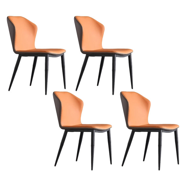 Modern Dining Chairs Faux Leather Side Chairs without Armrest for Dining Room