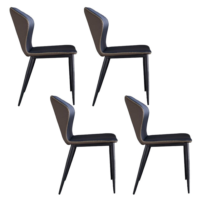 Modern Dining Chairs Faux Leather Side Chairs without Armrest for Dining Room