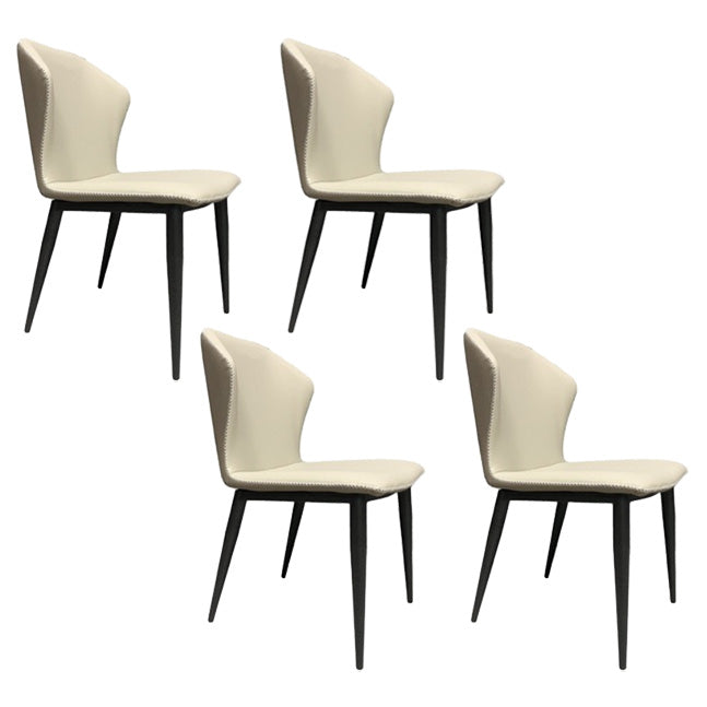 Modern Dining Chairs Faux Leather Side Chairs without Armrest for Dining Room
