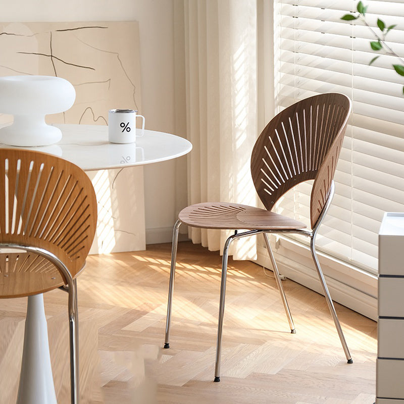 Modern Style Side Chair Open Back Armless Dining Chair for Indoor