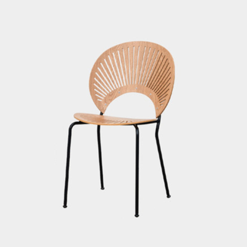 Modern Style Side Chair Open Back Armless Dining Chair for Indoor