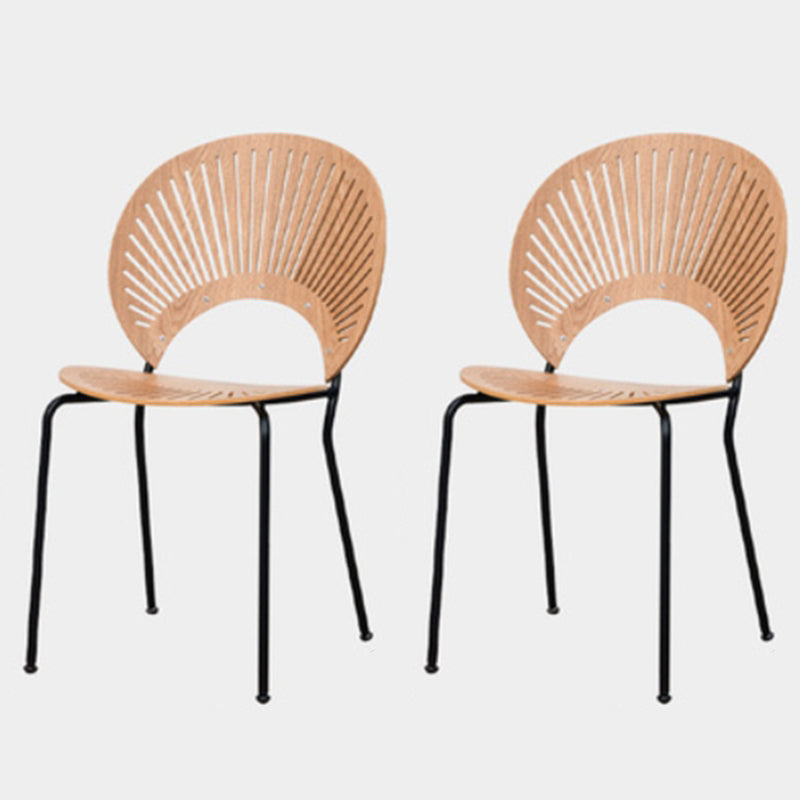 Modern Style Side Chair Open Back Armless Dining Chair for Indoor