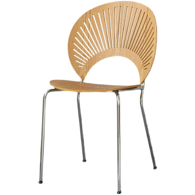 Modern Style Side Chair Open Back Armless Dining Chair for Indoor