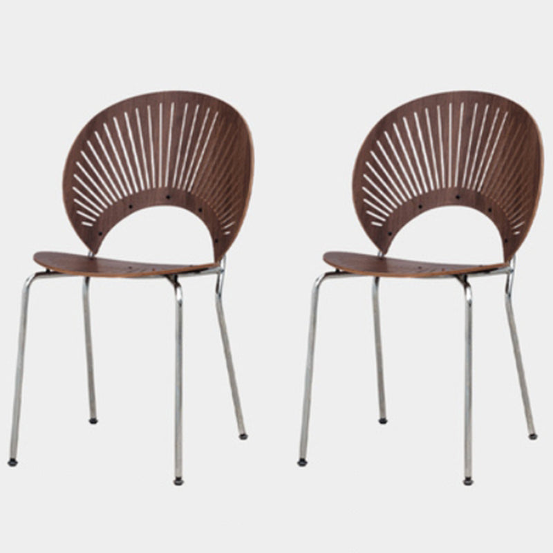 Modern Style Side Chair Open Back Armless Dining Chair for Indoor