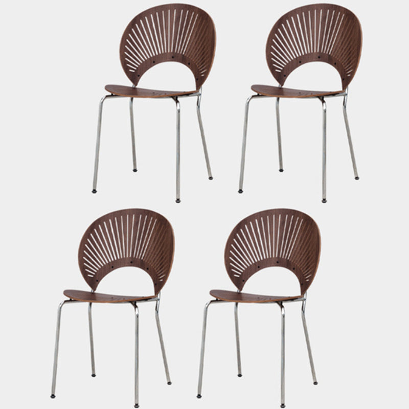 Modern Style Side Chair Open Back Armless Dining Chair for Indoor