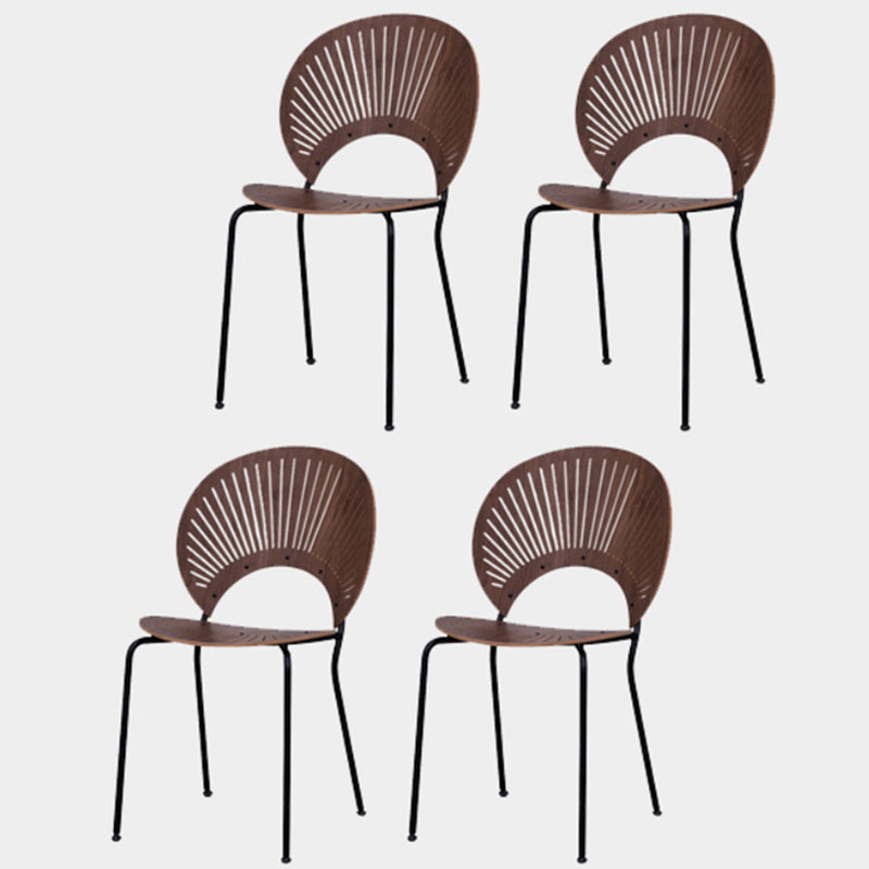 Modern Style Side Chair Open Back Armless Dining Chair for Indoor
