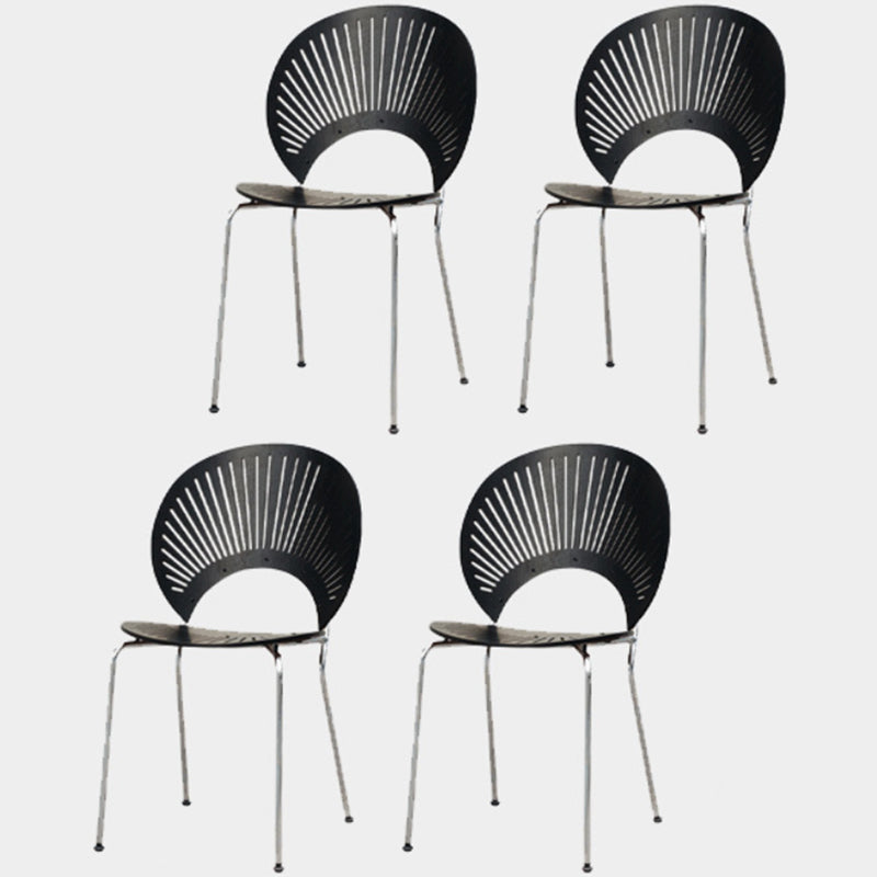Modern Style Side Chair Open Back Armless Dining Chair for Indoor