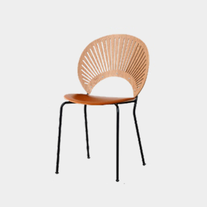 Modern Style Side Chair Open Back Armless Dining Chair for Indoor