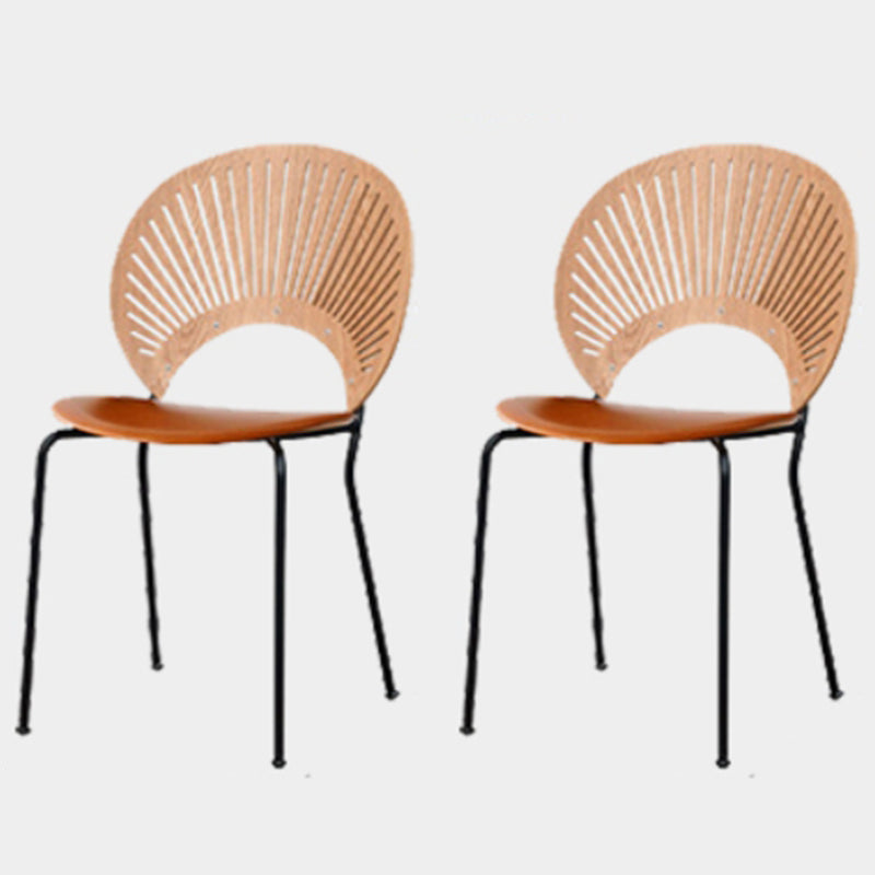 Modern Style Side Chair Open Back Armless Dining Chair for Indoor