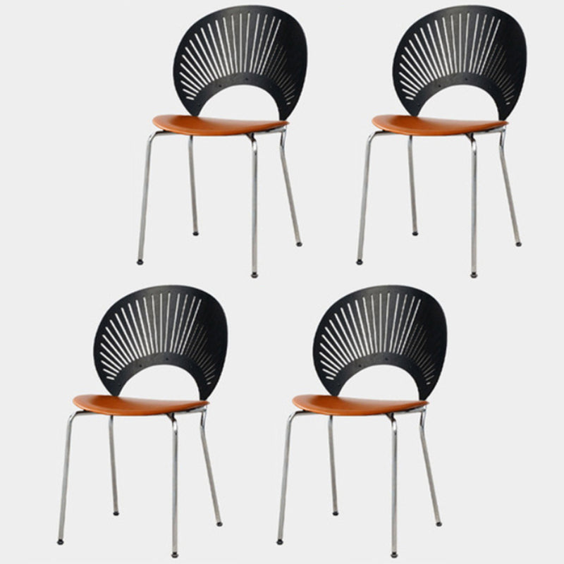 Modern Style Side Chair Open Back Armless Dining Chair for Indoor