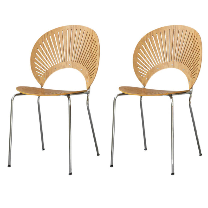Modern Style Side Chair Open Back Armless Dining Chair for Indoor