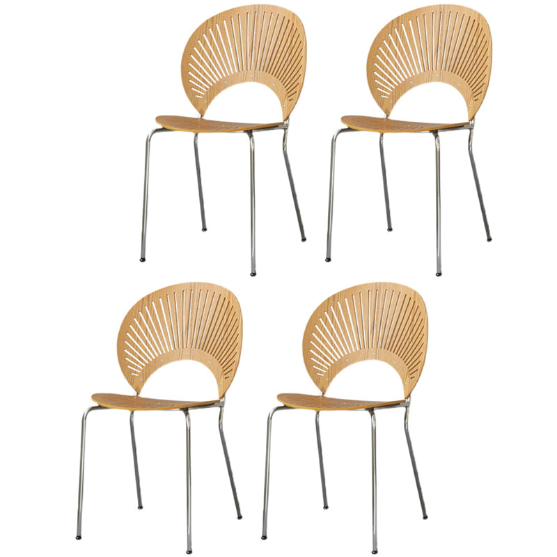 Modern Style Side Chair Open Back Armless Dining Chair for Indoor