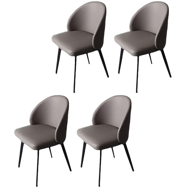 Modern Style Parsons Side Chair Faux Leather Indoor Dining Chair