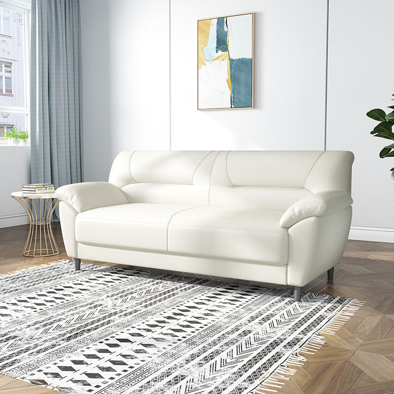 31.50" H Faux Leather Pillow Top Arm Modern Sofa with Sewn Pillow Back