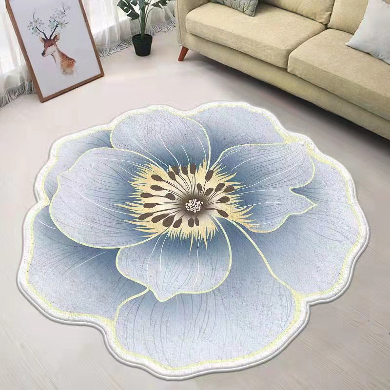 Irregular Flowers Shape Rug Stain Resistant Rug for Home Decor