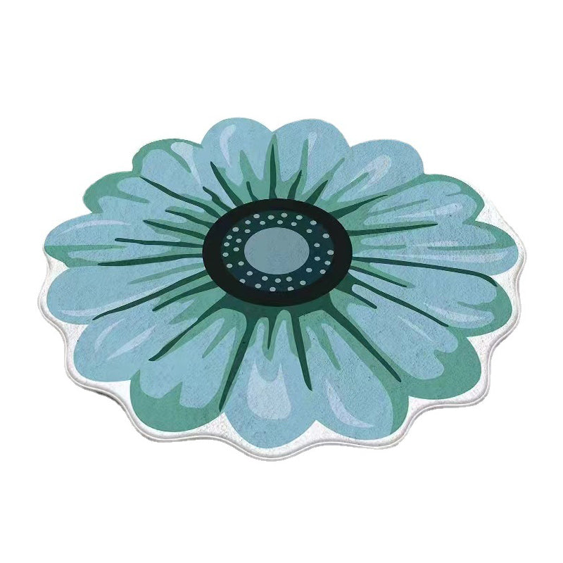 Irregular Flowers Shape Rug Stain Resistant Rug for Home Decor