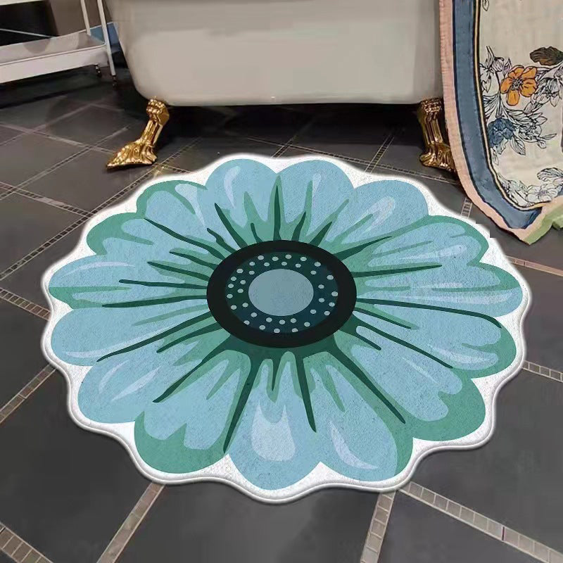Irregular Flowers Shape Rug Stain Resistant Rug for Home Decor