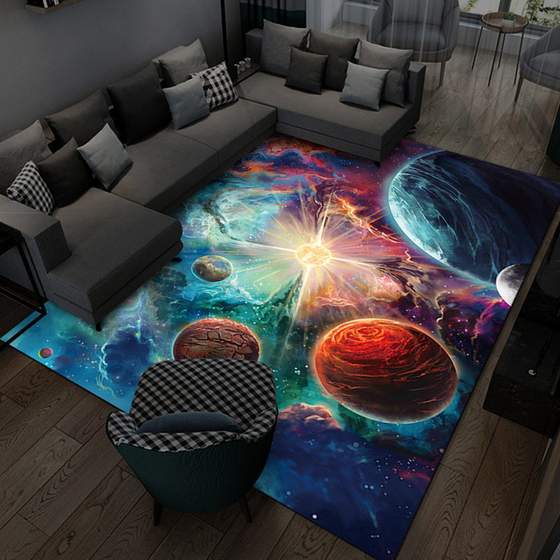 Modern Style Space Rug Living Room Carpet Polyester Washable Area Rug