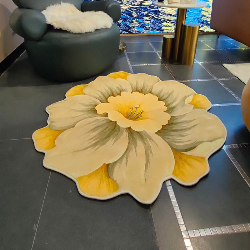 Irregular Flowers Shape Rug Living Room Carpet Polyester Washable Area Rug