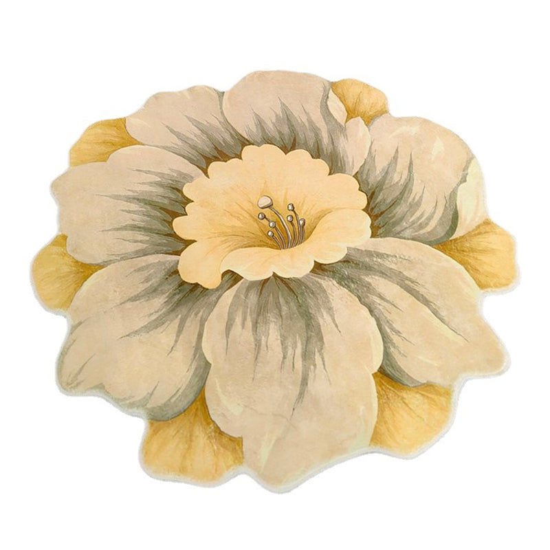 Irregular Flowers Shape Rug Living Room Carpet Polyester Washable Area Rug