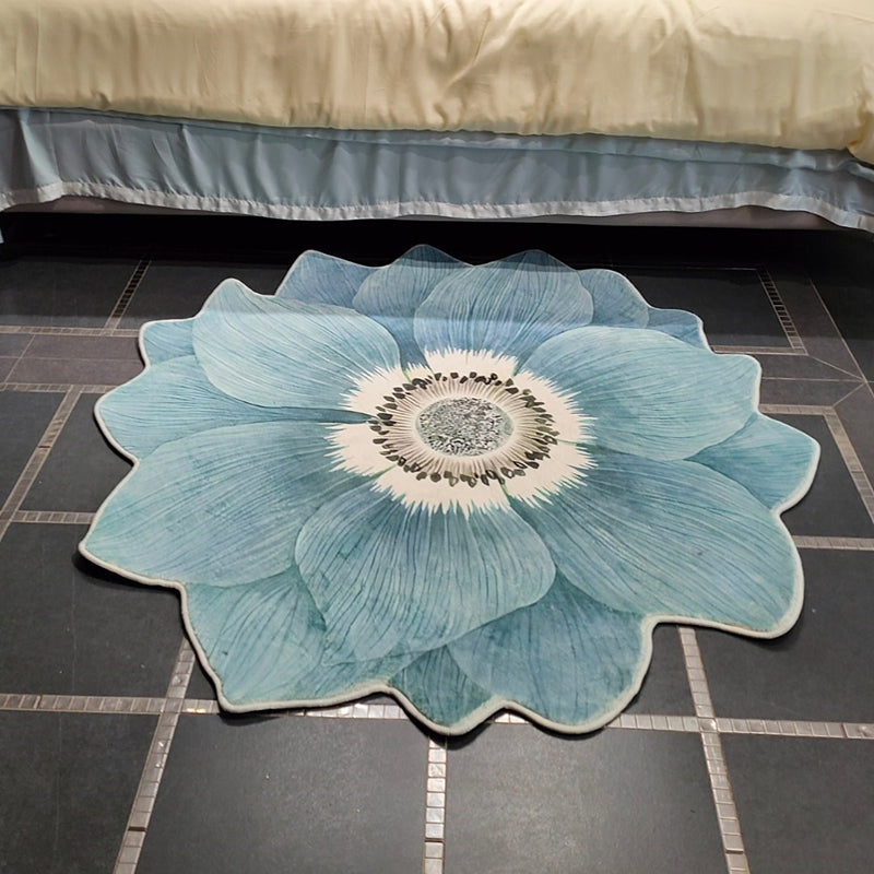 Irregular Flowers Shape Rug Living Room Carpet Polyester Washable Area Rug