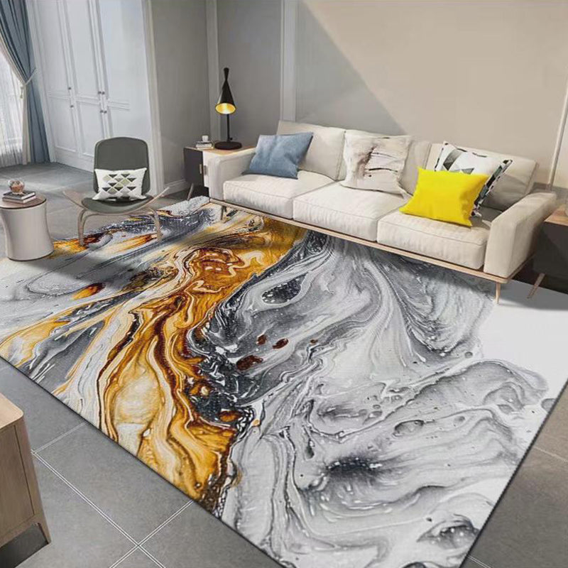 Abstrakter Aquarell-Teppich, rechteckig, schmutzabweisender Teppich für Heimdekoration