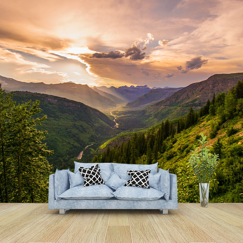 Environmental Wall Mural Wallpaper Forest Scenery Living Room Wall Mural
