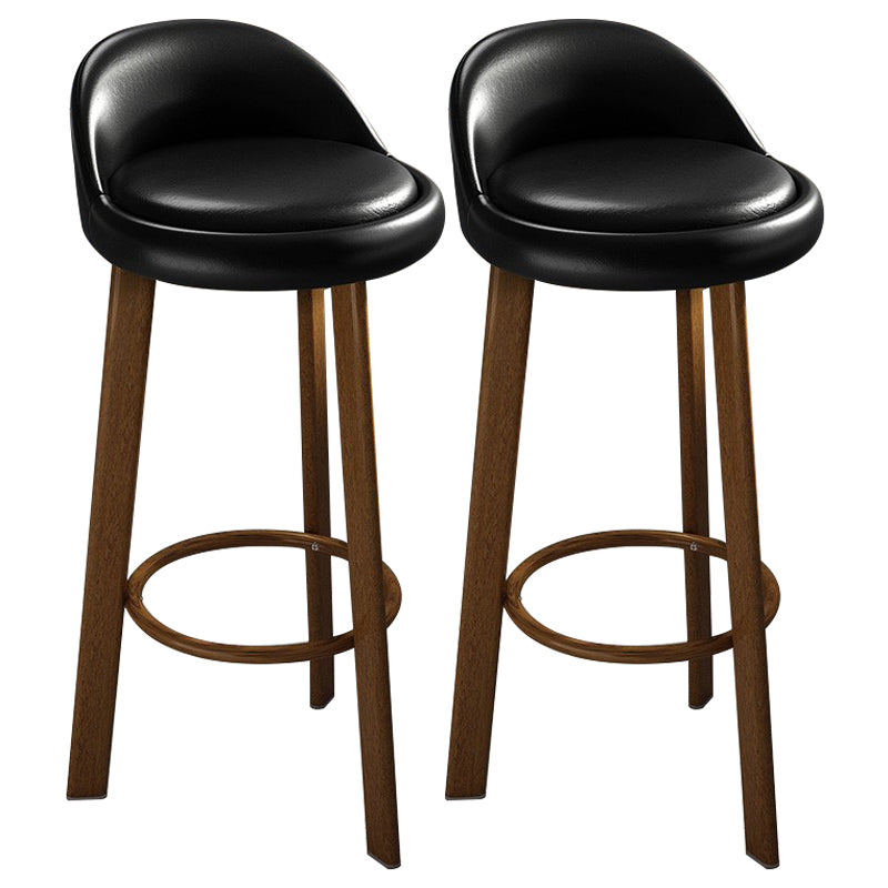 Modern Armless Backrest Counter Stool Steel Cafe Bar Stool with Cushion and Pedal