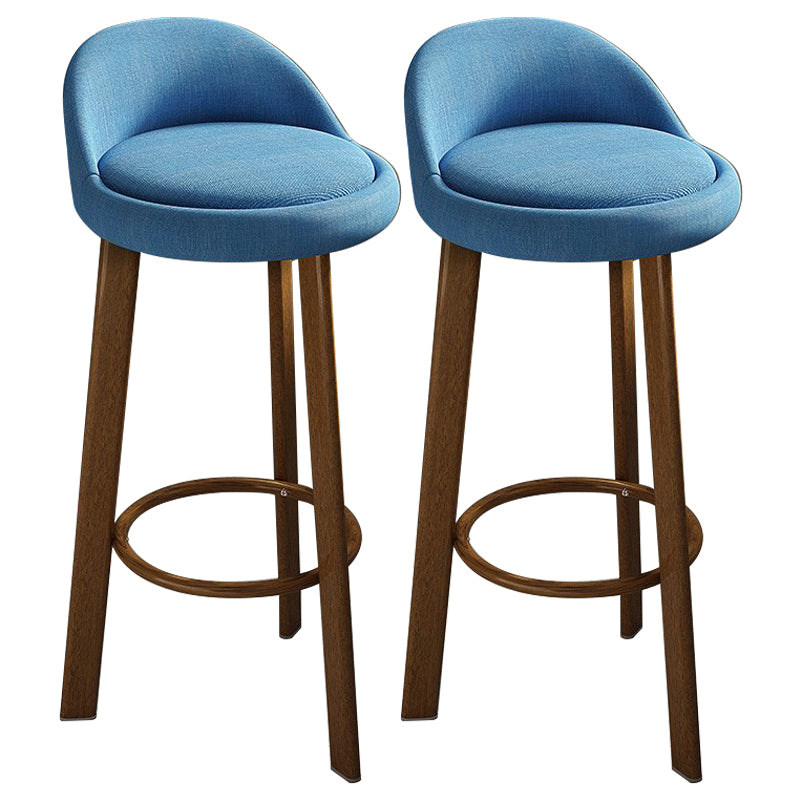 Modern Armless Backrest Counter Stool Steel Cafe Bar Stool with Cushion and Pedal