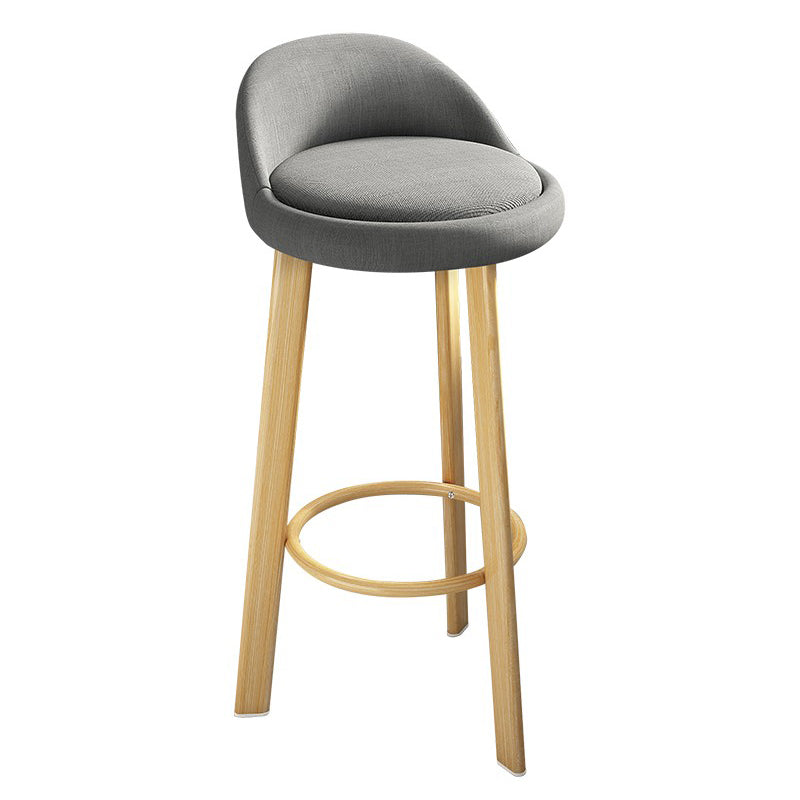 Modern Armless Backrest Counter Stool Steel Cafe Bar Stool with Cushion and Pedal