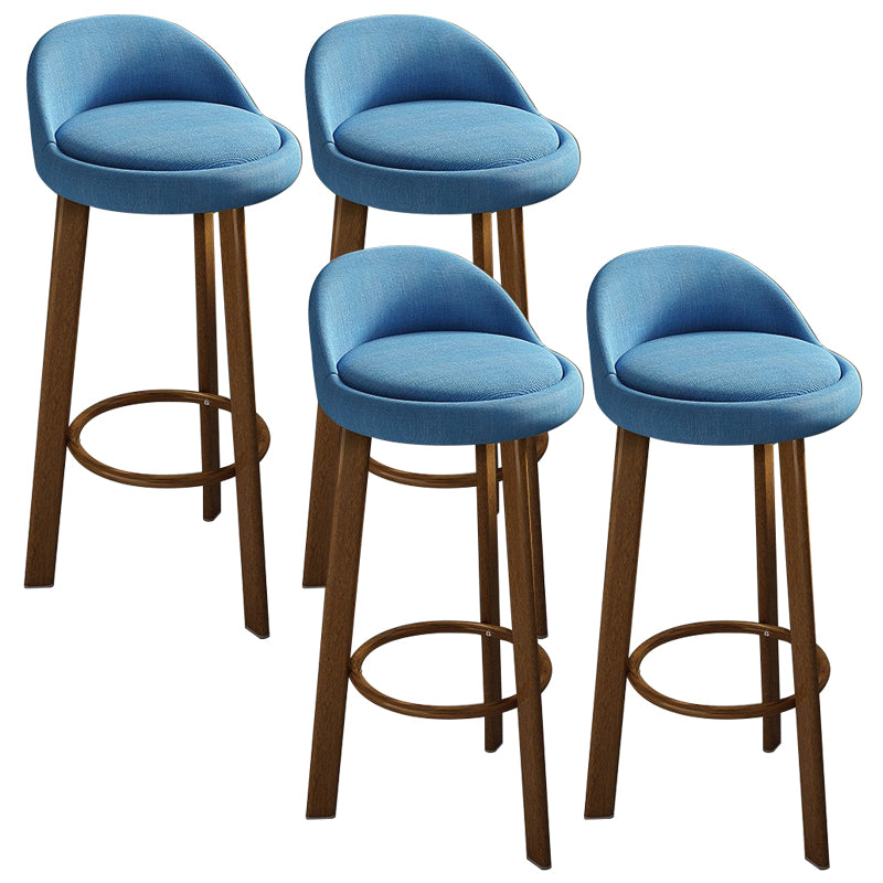 Modern Armless Backrest Counter Stool Steel Cafe Bar Stool with Cushion and Pedal