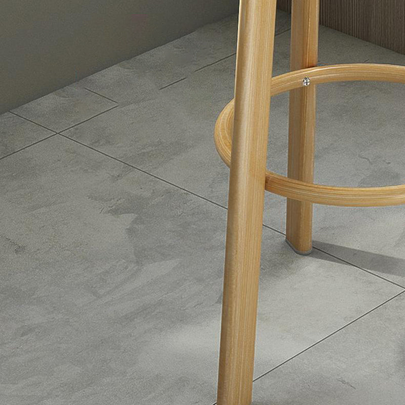 Modern Armless Backrest Counter Stool Steel Cafe Bar Stool with Cushion and Pedal