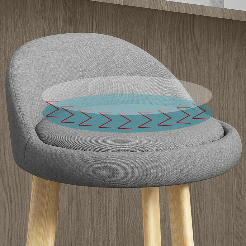 Modern Armless Backrest Counter Stool Steel Cafe Bar Stool with Cushion and Pedal